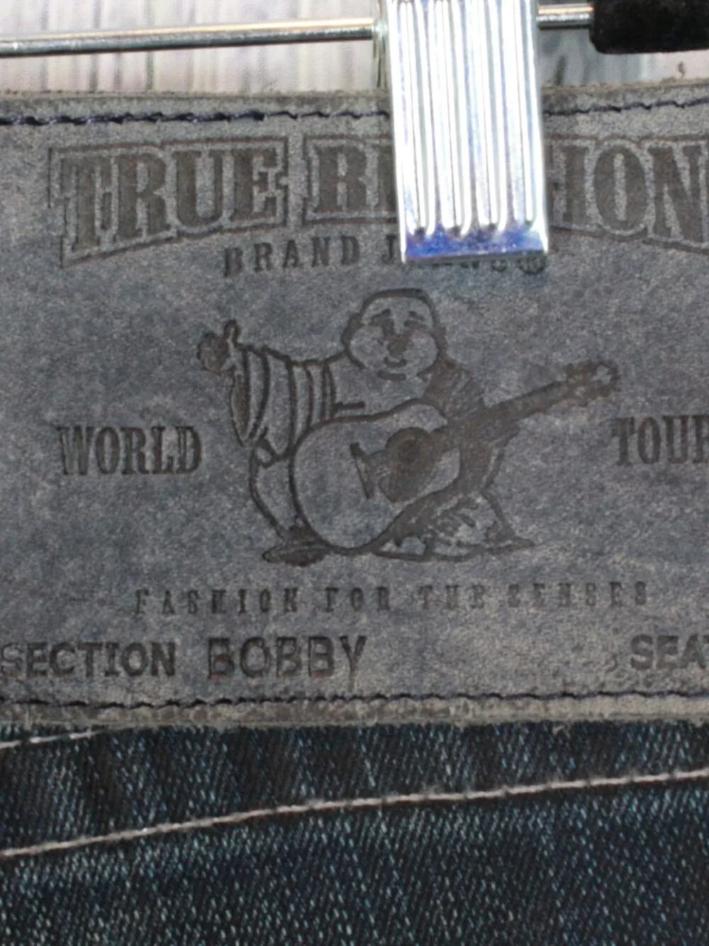 NWT True Religion Bobby Straight Leg Jeans Coated Denim Coyote Trail Size 40